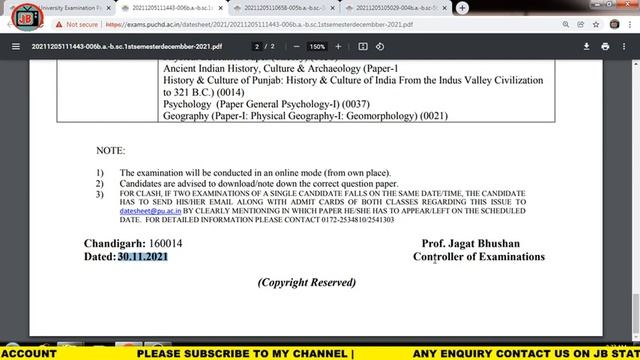 PU BA / BSC DATE SHEET DEC 2021|PU AFFILIATED COLLEGE DATESHEET DEC EXAM 2021|DHE COLLEGE DATE-SHEE смотреть онлайн