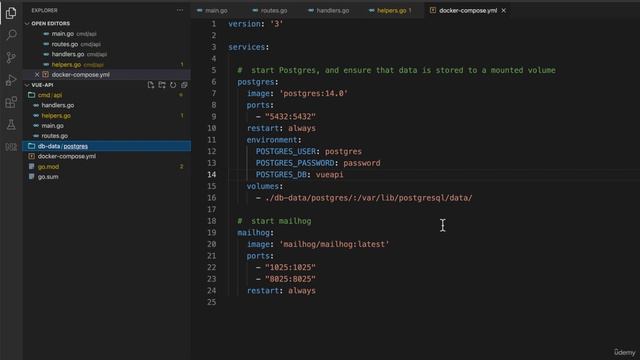 06 - Authentication - 001 Setting up a database with Docker смотреть онлайн