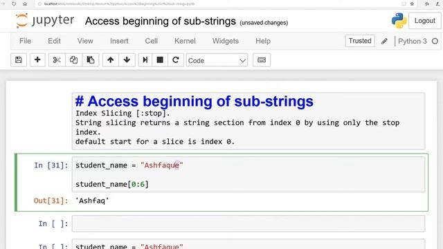 Fundamentals of Python:Lesson 4:Access beginning of sub-strings:Urdu/Hindi смотреть онлайн