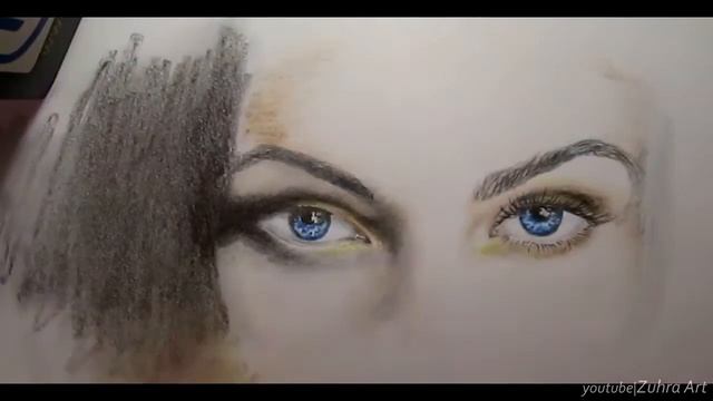 Drawing Blue Eyes | Рисунок Голубые Глаза смотреть онлайн