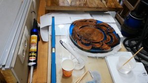 Спил карагача в эпоксидной смоле