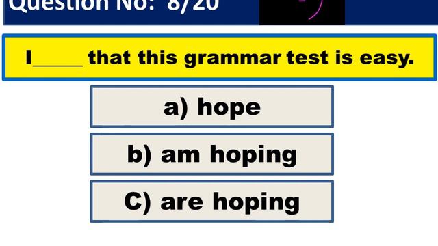 Simple Present & Simple Continuous Tense I Grammar Test смотреть онлайн