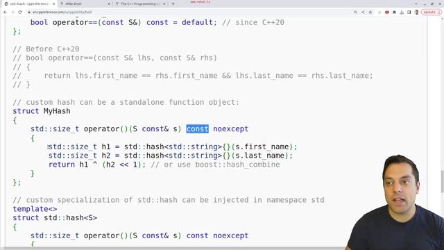 STL std::unordered_multiset( C++11) (and custom hash function) | Modern Cpp Series смотреть онлайн