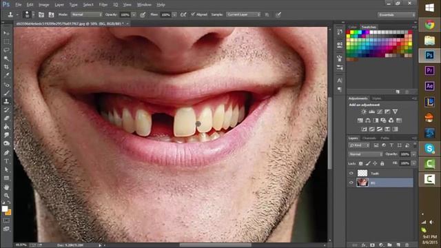 Tooth Replacement in Photoshop смотреть онлайн