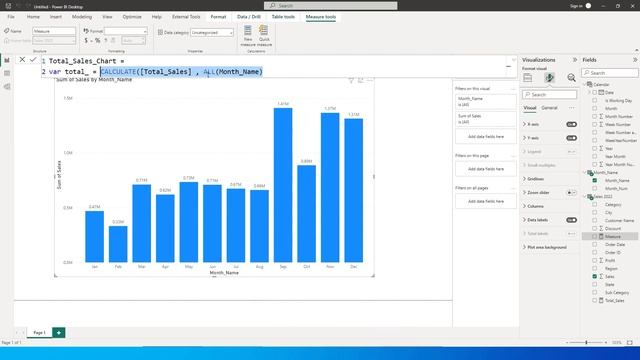 Add TOTAL Column to your Bar/Column Chart in PowerBI | MiTutorials смотреть онлайн