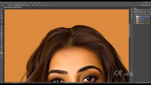 Oil Painting Effect | Smudge Painting | Photoshop Tutorial : #kajalagarwal смотреть онлайн