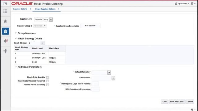 Retail Documentation–Retail Invoice Matching Cloud Service: Create a Supplier Group смотреть онлайн