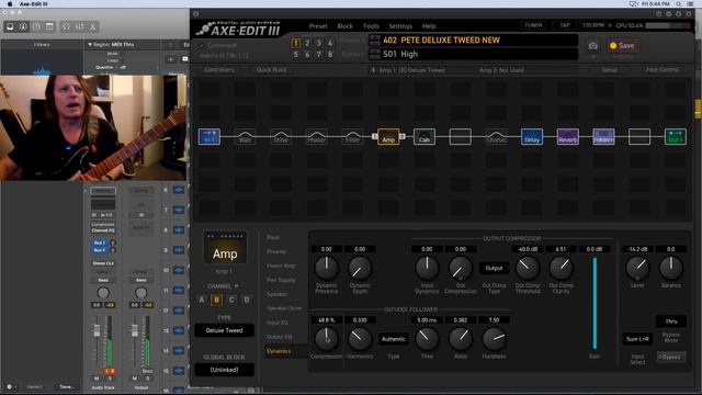 AXEFX 3 1st look and edit. Creating a Fender Deluxe sound смотреть онлайн