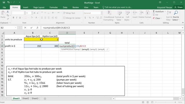 3. Introduction to Linear Optimization LP - Blue Ridge Implementing Excel Model смотреть онлайн