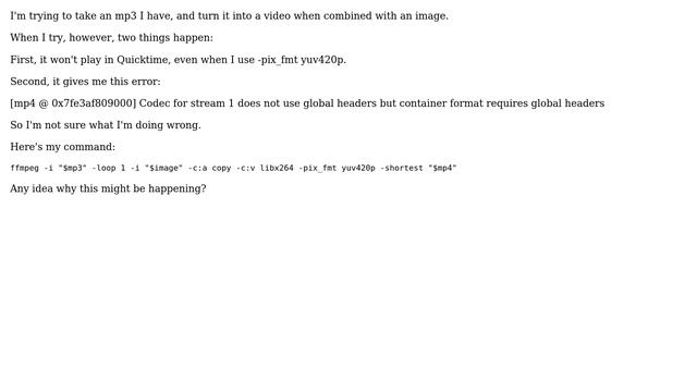 Converting mp3 to mp4 with Image Using Ffmpeg смотреть онлайн