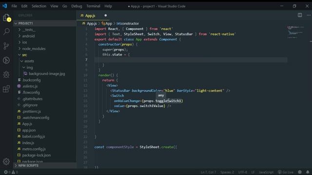 7-React Native - ScrollView, StatusBar, Switch смотреть онлайн