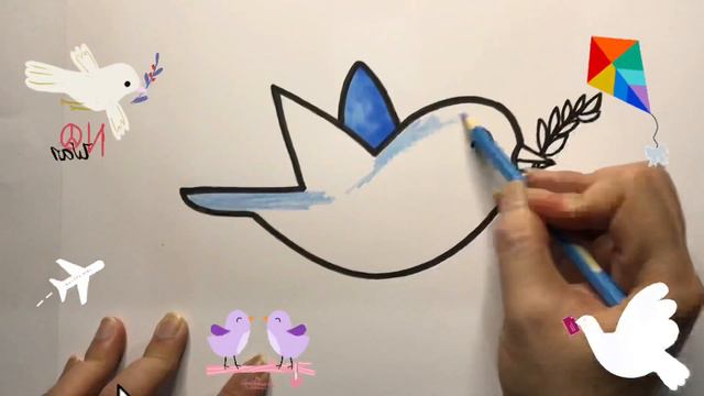 Bolalar uchun kabutar rasm chizish | How To Draw Dove for Kids | рисунок голубя для детей смотреть онлайн