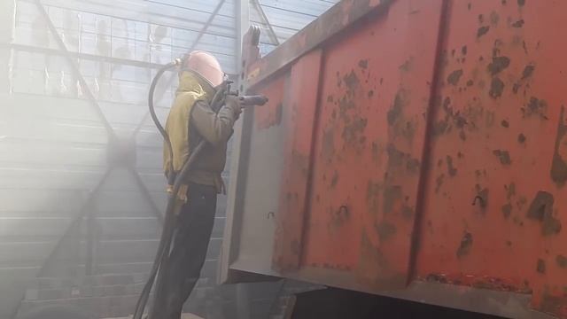 # Пескоструйная очистка самосвала Ман кузов 22 м3 смотреть онлайн