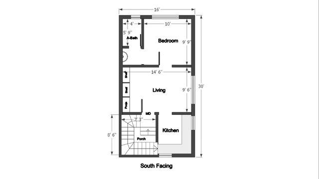 "16x30 South-Facing Single Bedroom House Floor Plan Tour" смотреть онлайн