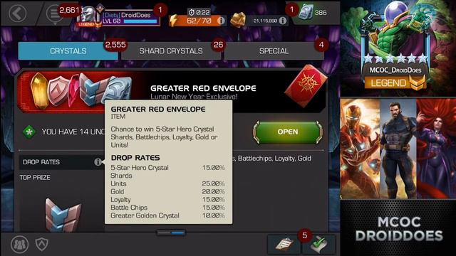 120+ Red Envelopes & Greater Envelopes! Some Nice Resource Drops! - Marvel Contest of Champions смотреть онлайн