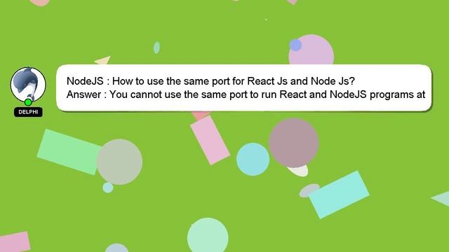 NodeJS : How to use the same port for React Js and Node Js? смотреть онлайн