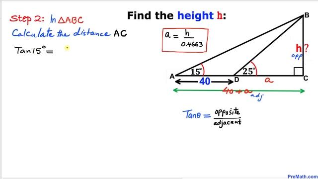 Angle of Elevation: Find the Height "h" in this Right Triangle | Fast & Easy Tutorial смотреть онлайн