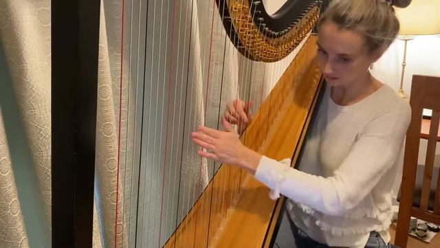 Dance of the Knights by Prokofiev (Apprentice Theme) on harp / Olivia Jageurs смотреть онлайн