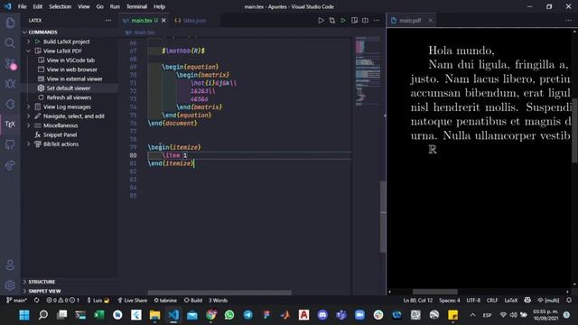 LaTex con VsCode + GitHub 2022 | ¿Cómo usar latex? смотреть онлайн