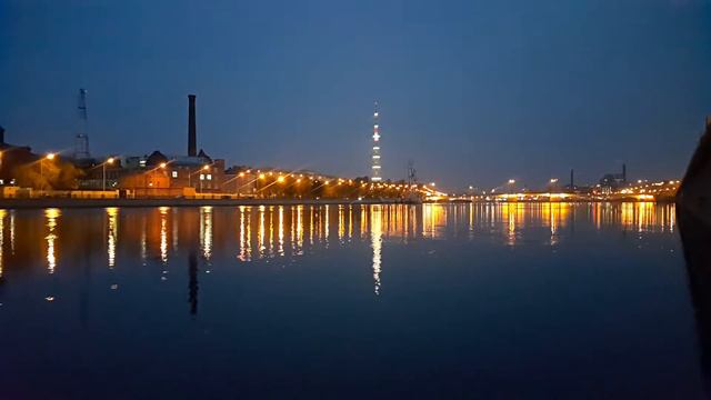 21.10.2020 Санкт-Петербург. Большая Невка. Вид на Гренадерский мост. 7 часов утра. смотреть онлайн