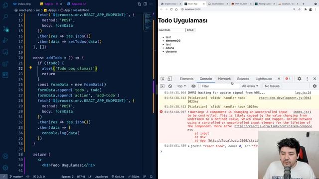 React ve PHP смотреть онлайн