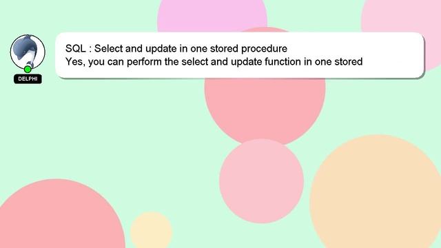 SQL : Select and update in one stored procedure смотреть онлайн