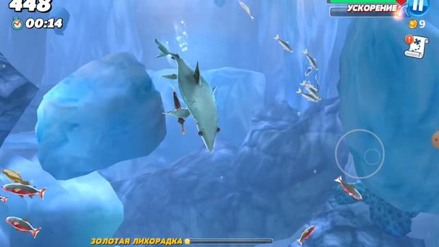 Побеждаю Кальмара за Акулу Мако! | Hungry Shark World смотреть онлайн