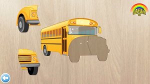 Видео для малышей. Учим транспорт. Собираем пазлы. Часть 1.