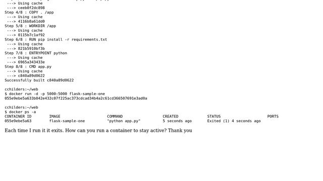 docker container that builds does not run смотреть онлайн