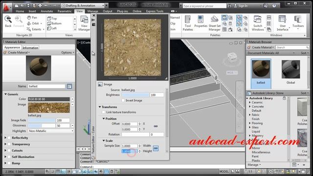 5.21 How to use command Materials Editor in Autocad. For Beginners. смотреть онлайн