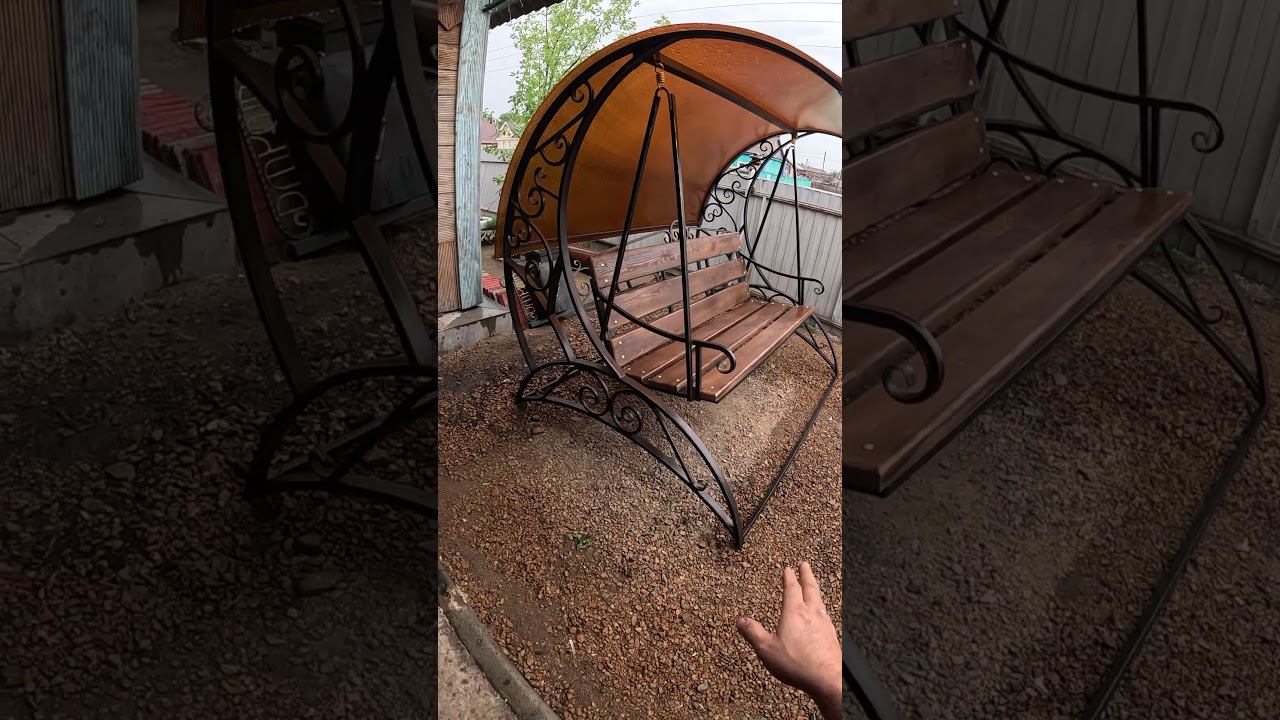 качеля кованная садовая в шикарном шоколадном цвете смотреть онлайн