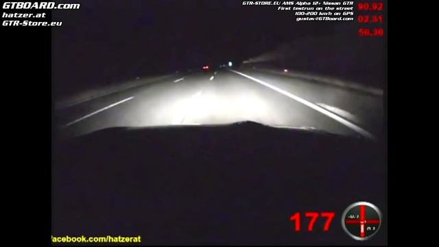 AMS Alpha 12+Nissan GTR 100-200 km/h GPS. It is invited to GTBoard events, смотреть онлайн