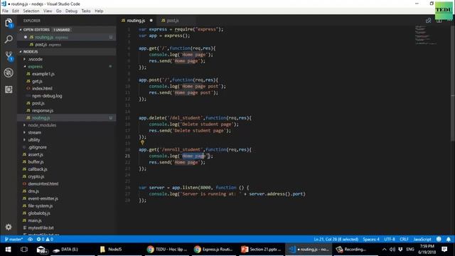 NodeJS căn bản - Bài 21: Routing смотреть онлайн
