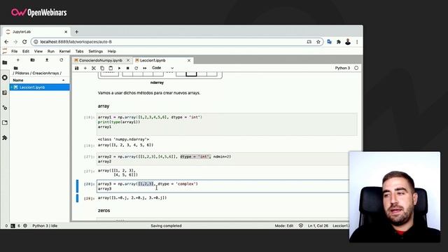 Creación de arrays en NumPy смотреть онлайн