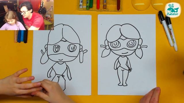 Рисуем ЛЕДИ БАГ с КАТЕЙ / Как нарисовать Леди Баг просто смотреть онлайн