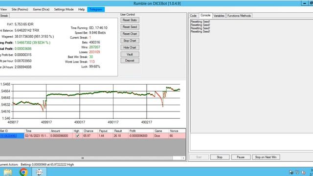 Profit gain while wagering 17 hours with Pasino on Rumble Dicebot смотреть онлайн
