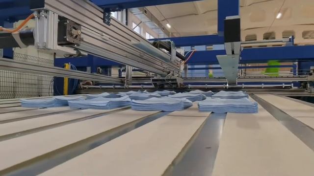 Линия автоматического раскроя - 6 этап создания микрофибры смотреть онлайн