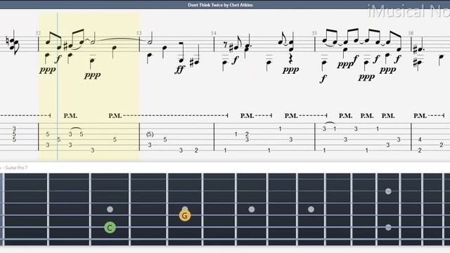 Guitar TAB (Chet Atkins) Dont Think Twice | (1924-2001) Tutorial / Sheet / Lesson #iMn смотреть онлайн