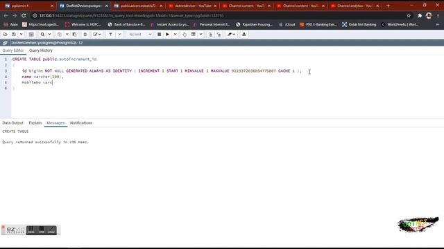 How to create table with autoincrement id column in PostgreSQL. смотреть онлайн