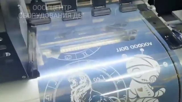 DTF Линия печати наклеек на широкоформатном рулонном принтере и автоматической рулонной термосушки. смотреть онлайн