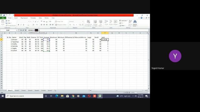 MS- Excel online class recording of Students Table formulas смотреть онлайн