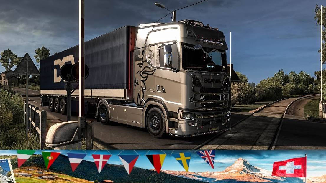 Euro Truck Simulator 2 катаем ивент #ets2 ТОРГОВЫЕ СВЯЗИ - ШВЕЙЦАРИЯ смотреть онлайн