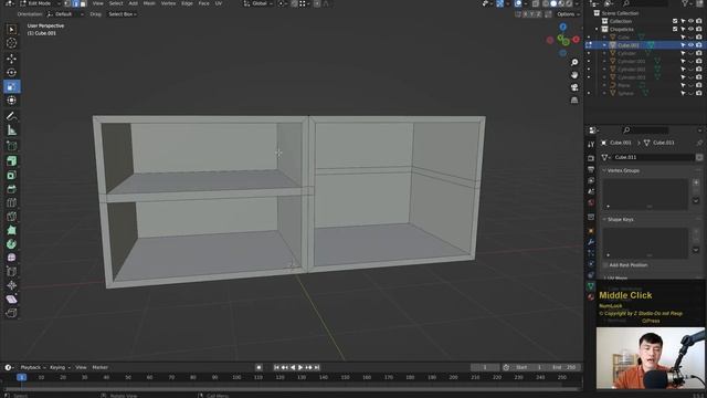 BLENDER BASIC 3 (3.6): Edit Mode 2: Hướng Dẫn Model Kệ 4 Ngăn Bằng Inset Face - ? ?????? смотреть онлайн