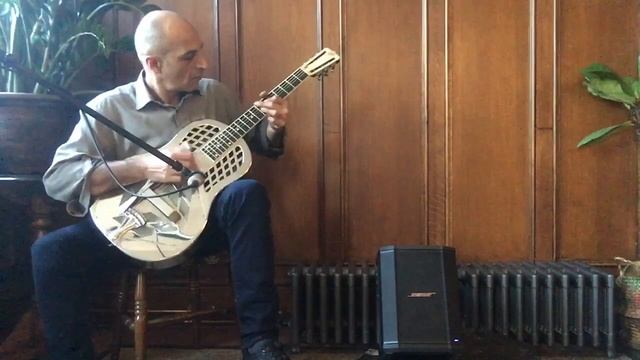 Style 1 National Reso tricone Guitar. Mic up to the Bose S1 Pro смотреть онлайн