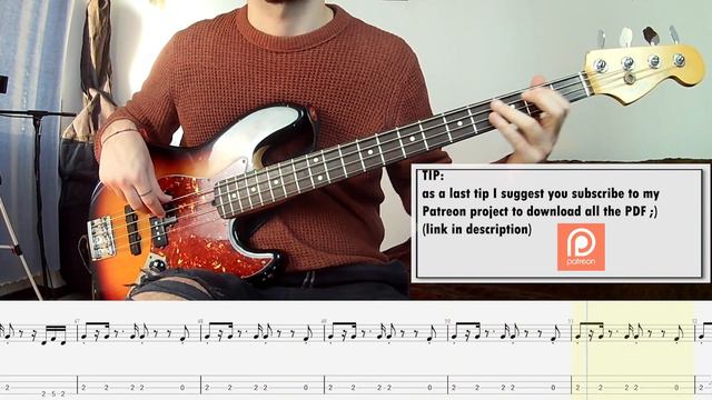 Michael Jackson Don't Stop 'Til You Get Enough BASS COVER + PLAY ALONG TAB + SCORE PDF смотреть онлайн