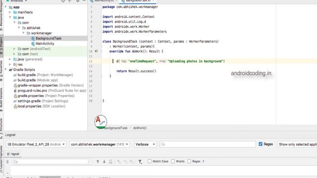 Android : One Time Work Request Example | Work Manager | android coding смотреть онлайн
