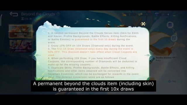 Beyond the Clouds Free Skin Event Release Date | Mobile Legends смотреть онлайн
