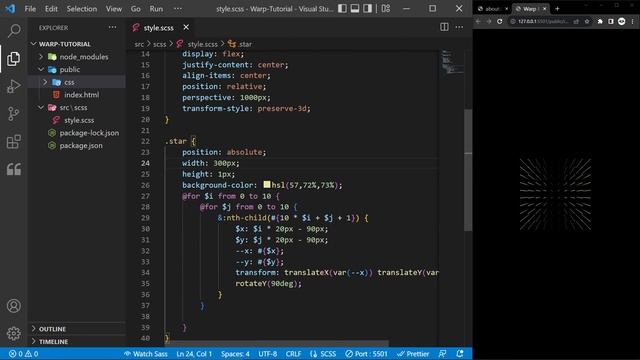 Sass Tutorial without words | Create a Warp Starfield Animation смотреть онлайн