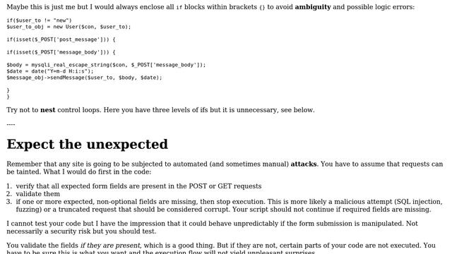 Code Review: messages.php file security and efficiency (2 Solutions!!) смотреть онлайн
