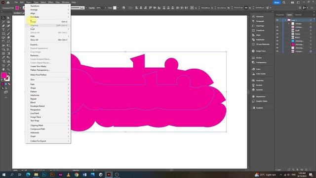 Learn how to create Barbie 3D text effect in illustrator | MJ Graphics смотреть онлайн
